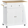 Rolling Kitchen Island Cart with Spice Rack - White