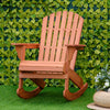 Teak Wooden Adirondack Rocking Chair with Fanned Back