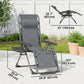 Zero Gravity Chair Set of 2, Folding Reclining Outdoor Lounge Chair with Cup Holder, Headrest, Dark Grey