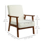 Living Room Chair Boucle Accent Chair for Bedroom with Wide Seat and Thick Padding, White