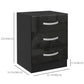 Nightstand Set of 2 with High-Gloss Drawers - Black