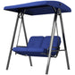 2-Seater Outdoor Porch Swing with Adjustable Canopy, Patio Swing Chair for Garden, Poolside, Backyard, Dark Blue
