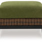 Horizon Hall - Brown / Green - Ottoman With Cushion