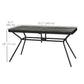 Rectangle Outdoor Dining Table for 6, with 1.7" Umbrella Hole, Easy Clean DPC Plastic Tabletop, 55" x 31.5" x 28"