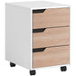 3 Drawer File Cabinet, Mobile Vertical Filing Cabinet with Wheels, Printer Stand with Storage for Home Office, Oak