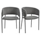 Modern Corduroy Side Chair with Ergonomic Curved Back, Minimalist Lounge Chair for Living Room, 30.5" L x 21.5" W x 19.5" H, Grey