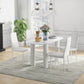 Modern Dining Chairs, Set of 4, High Back PU leather Upholstery and Metal Legs for the Living Room, Kitchen, Home Office, White