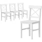 Wooden Dining Chairs Set of 4, Kitchen Chairs with Cross Back, Solid Structure for Living Room and Dining Room, White