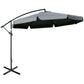 11FT Offset Hanging Patio Umbrella Cantilever Umbrella with Easy Tilt Adjustment, Cross Base and 8 Ribs for Backyard, Poolside, Lawn and Garden, Dark Grey