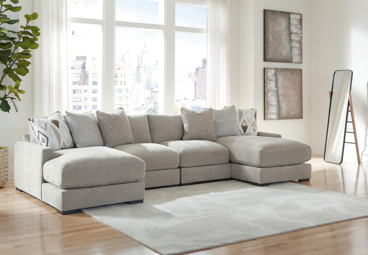 Aslan Court - 4-Piece Sofa Pit Sectional - Pebble