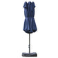 15' Outdoor Patio Umbrella with Twin Canopy Sunshade Steel Table Umbrella w/ Lift Crank, Cross base, Sandbag, Dark Blue