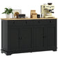 Modern Sideboard, Buffet Cabinet with Storage Drawers, Adjustable Shelves for Living Room, Dining Room, Entryway, Black