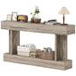 63" Narrow Console Table with Storage Shelf - Light Brown