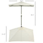 8ft Half Umbrella Outdoor Balcony Parasol Patio Garden Outdoor Window Sun Shade w/ 5 Ribs Beige