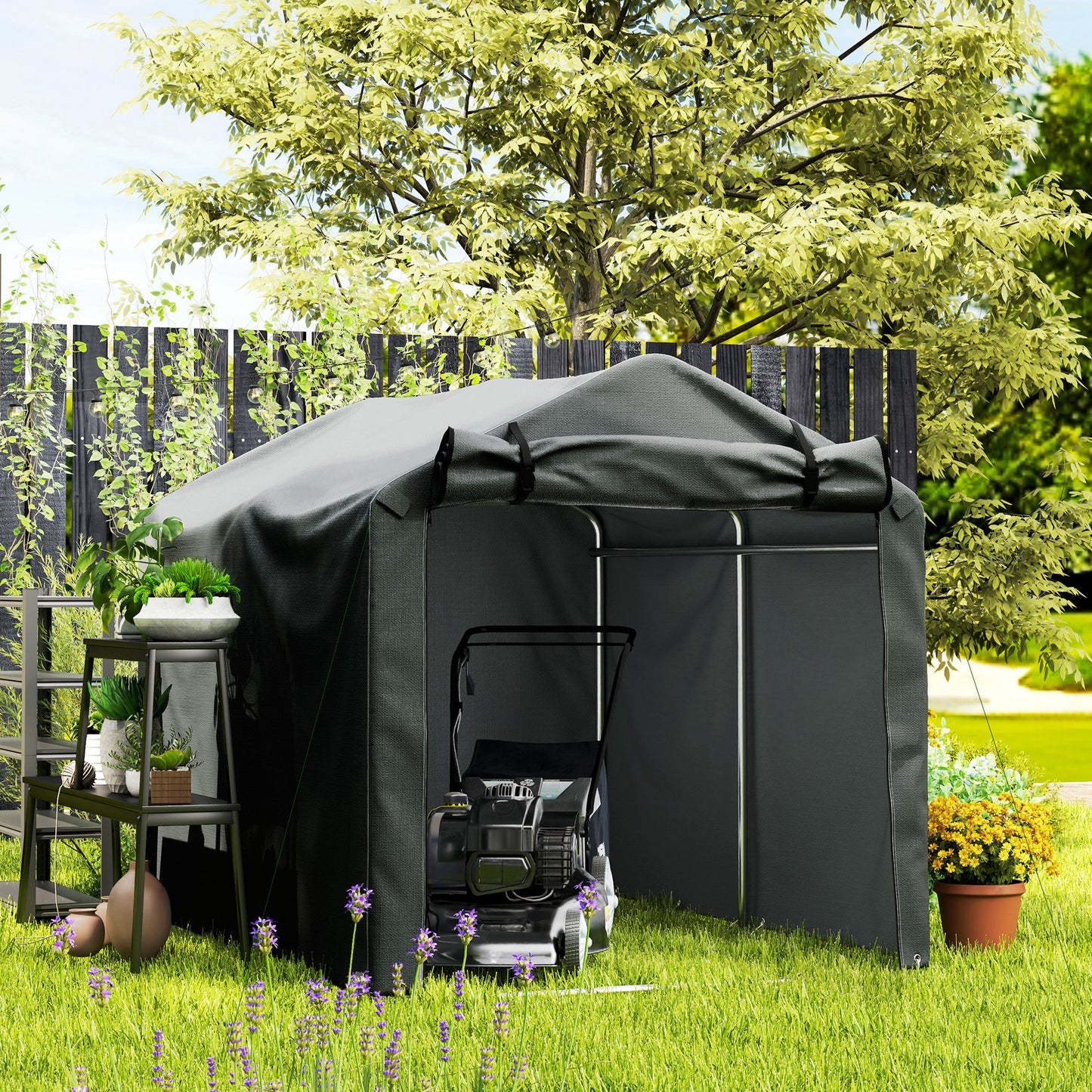 Bike Shed with Roll-Up Door