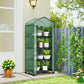 Portable Greenhouse, Outdoor Hot House Plant Flower Greenhouse with 4 Tier Shelves, PE Cover, Green