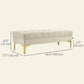 End of Bed Bench, Upholstered Bench, Entryway Shoe Bench with Button Tufted for Living Room, Bedroom, Beige