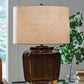 Bainmore - Amber - Glass Table Lamp - Forward Furniture