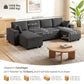 Modular U Shaped Couch, Sectional Sofa with Double Chaises and Spring Cushions, Dark Grey