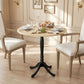 Dining Table for 2-4 People, Modern Round Kitchen Table with Pedestal Steel Base, 80cm, Natural Wood and Black