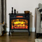 Electric Fireplace Stove, Infrared Fireplace Heater with Realistic Flame, Adjustable Temperature, 1500W, Black
