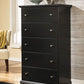 Maribel - Black - Five Drawer Chest