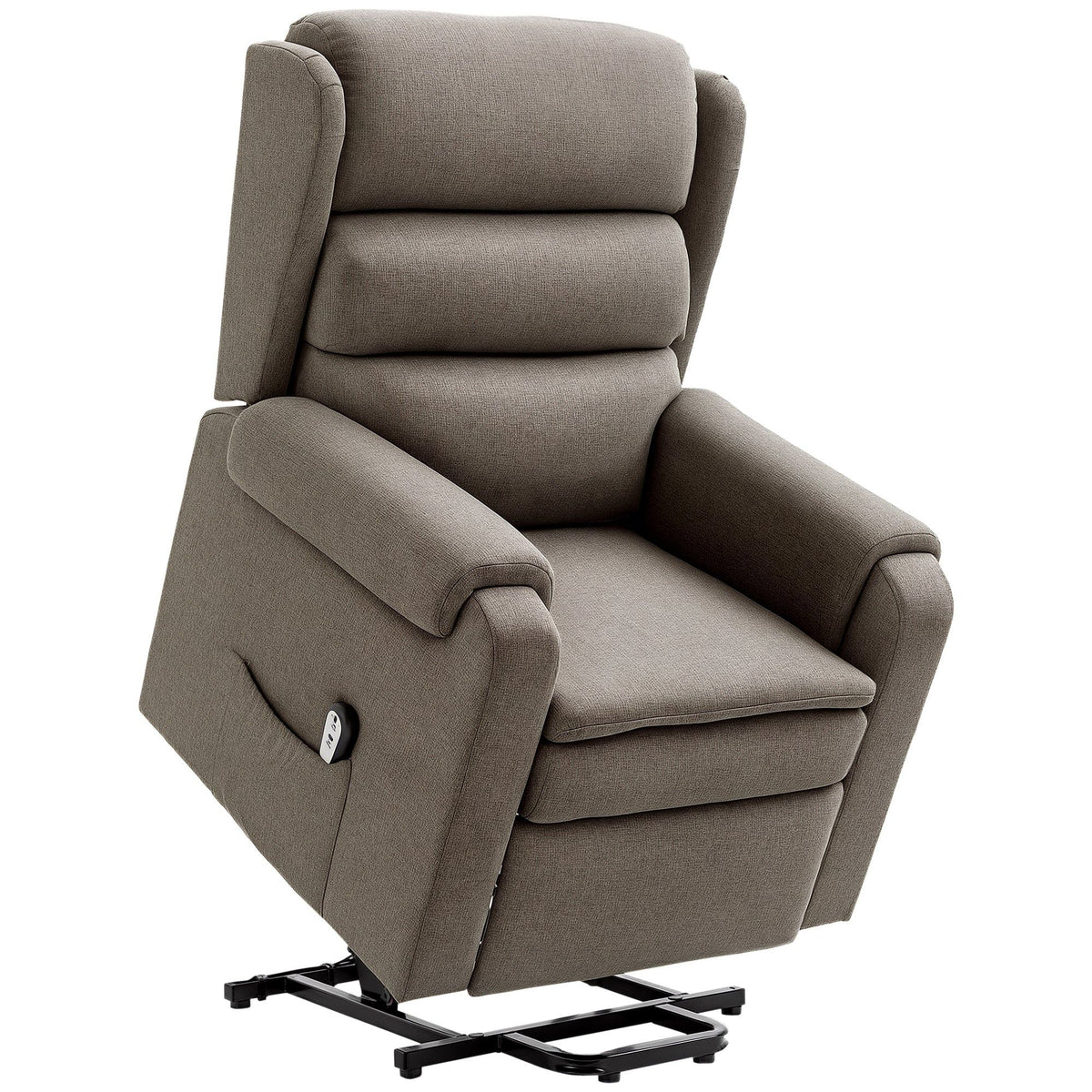 Power Lift Recliner with Footrest and Remote - Brown