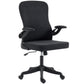 Ergonomic Office Chair, Swivel Desk Chair with Adjustable Lumbar Support and Height, Flip-up Armrests, Wheels, Black
