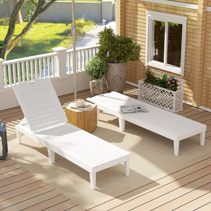Waterproof Resin Lounge Chairs, Set of 2, 4-Position