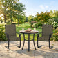 C Spring Motion Patio Chairs Set of 2 with Curved High Backrest, Armrest, All Weather Breathable Fabric, Metal Frame