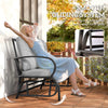 Grey 2-Person Glider Loveseat with Steel Frame