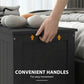 Storage Trunk with 2 Safety Hinges, Modern Entryway Bench with Side Handles, Storage Chest for Living Room, Black