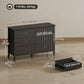 Double Chest of Drawers, Modern 6 Drawer Dresser for Bedroom, Living Room, Hallway, Closet, Black