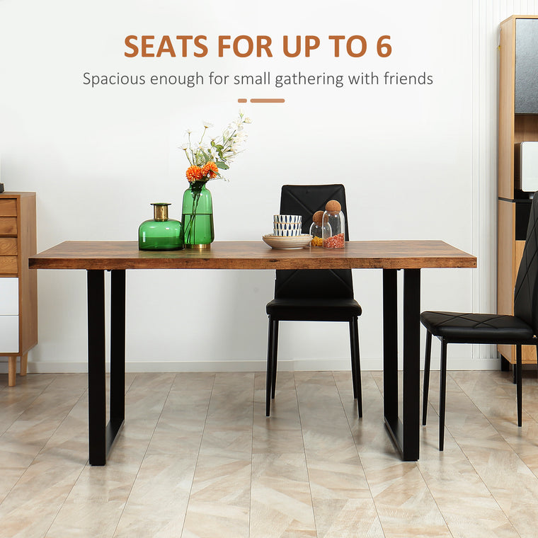 63" Industrial Dining Table for 6 - Rustic Brown