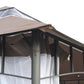 10' x 10' Double Tier Garden Gazebo Canopy Outdoor Sunshade Tent Anti-UV Roof with Metal Frame, Coffee
