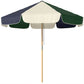 7.4 ft Patio Umbrella with Wood-Effect Frame, Colour-Blocked UPF 30+ Outdoor Market Table Umbrella Parasol, Dark Green