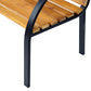 48"L Garden Bench Outdoor Patio 2-Person Wooden Seat Chair Park Loveseat Yard Furniture w/ Steel Frame