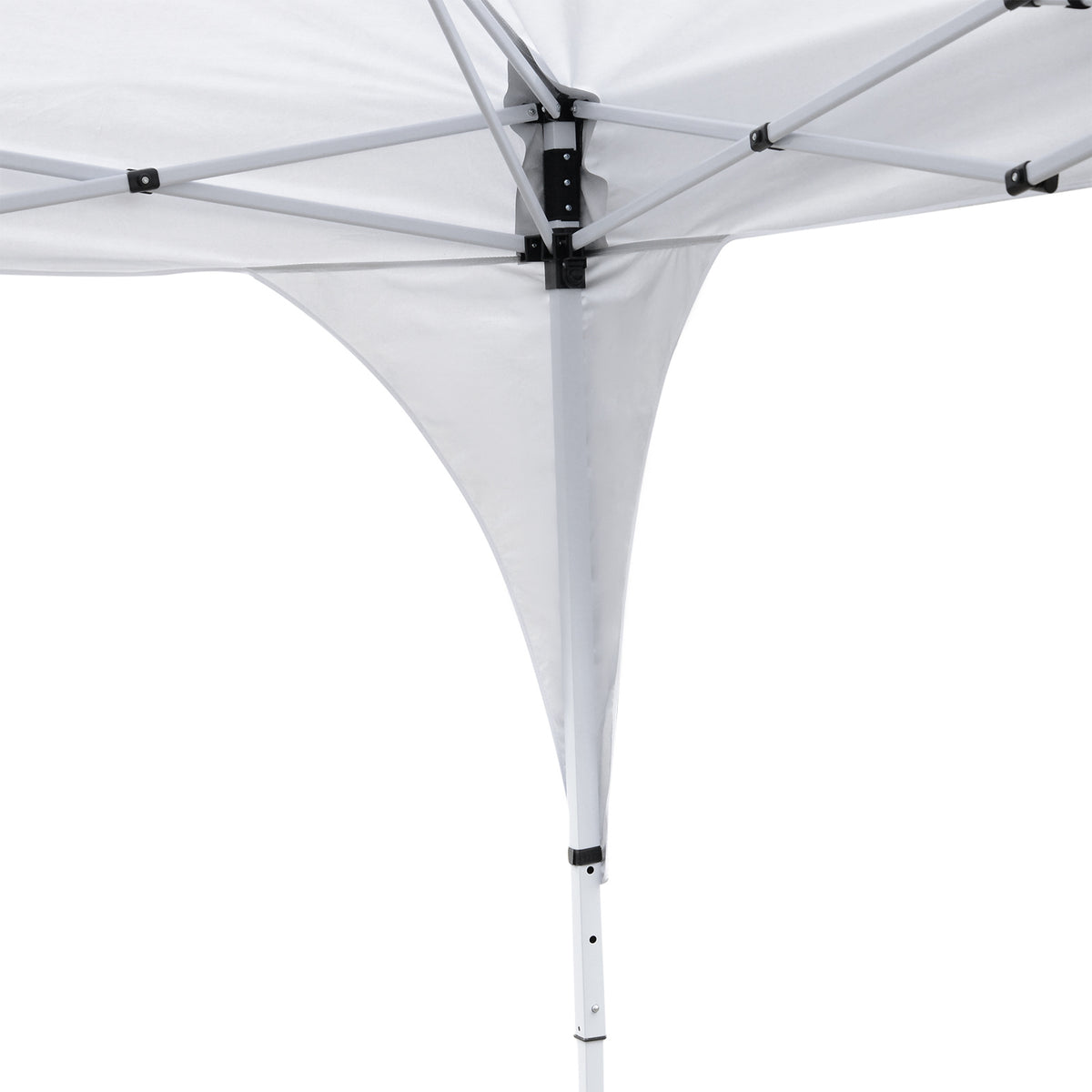10' x 10' White Pop-Up Party Tent with 2-Tier Vented Roof