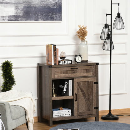 Rustic Barn Door Buffet Sideboard - Dark Oak