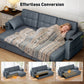 Convertible Sectional Sofa Bed, Pull Out Sleeper Sofa Couch with USB-A+C, Chaise Storage, L-Shaped Futon Couch, Dark Grey