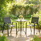 Stackable Outdoor Dining Chairs Set of 2, for Patio, Balcony, Deck, Garden, Black