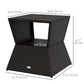 Outdoor Patio Rattan Wicker Coffee Table Garden End Tea Table Bistro Side Table w/ Umbrella Hole, Dark Coffee