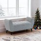 Upholstered Storage Bench with Arms, Modern Ottoman Bench for Bedroom, Entryway, and Living Room, Grey