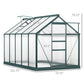 6' x 10' x 6.6' Polycarbonate Greenhouse, Walk-In Green House Kit Garden, Plants Grow, Galvanized Sheet Aluminum Frame with Rain Gutter, Vents and Sliding Door, Green