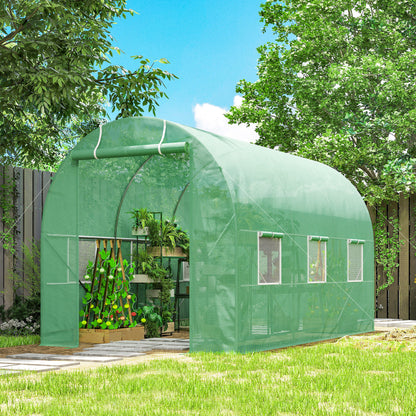 11.5' x 6.6' x 6.6' Green Tunnel Greenhouse with Roll Up Door