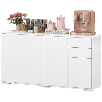 Coffee Bar Cabinet with Push-Open Doors - White