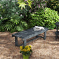 Outdoor Garden Bench, Backless Patio Fir Wood Stool, Armless Loveseat, 43.25" x 15" x 13.75", Grey