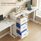3 Drawer File Cabinet with Lock, Vertical Filing Cabinet with Adjustable Hanging Bars for A4 and Letter Size, White