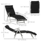 Outdoor Folding Chaise Lounge Chair Recliner with Portable Design, Adjustable Backrest, Cushion and Headrest, Black