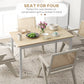 47" x 30" Dining Table, Farmhouse Dining Room Table with Pine Wood Frame, Space Saving Kitchen Table, Natural